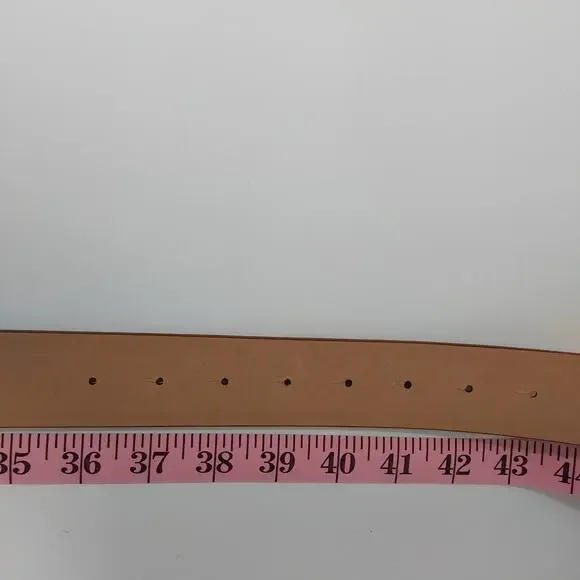 Western Leather Belt Horse Buckle Brown Tooled Cowboy - Picture 4 of 4